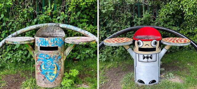 Photo of Уличный художник превращает скучные уличные объекты в красочные произведения искусства (19 фото)